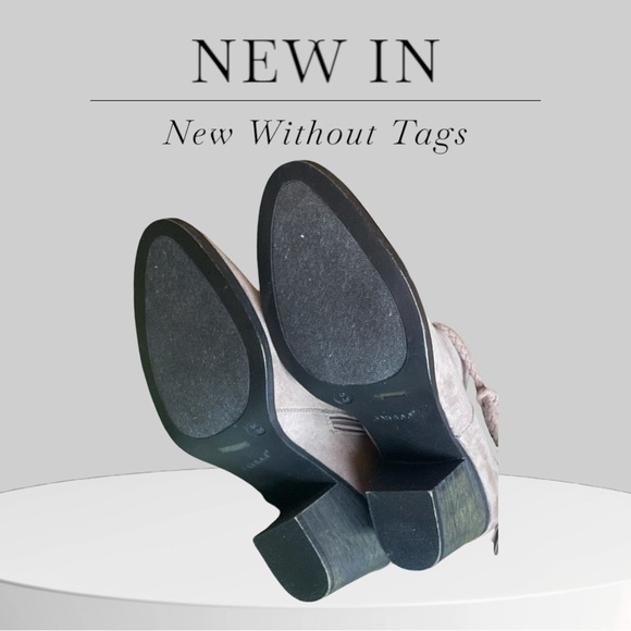 BAMBOO Tassel Suede Ankle Boots 3” Heel Tan Women’s Size 10 Side Zip New Withou… - Picture 3 of 8